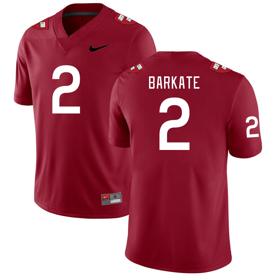 Men-Youth #2 Cooper Barkate Harvard Crimson 2023 College Football Jerseys Stitched Sale-Crimson